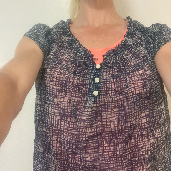 Talbots petiteM light weight sheer ruffle shirt - Picture 6 of 6